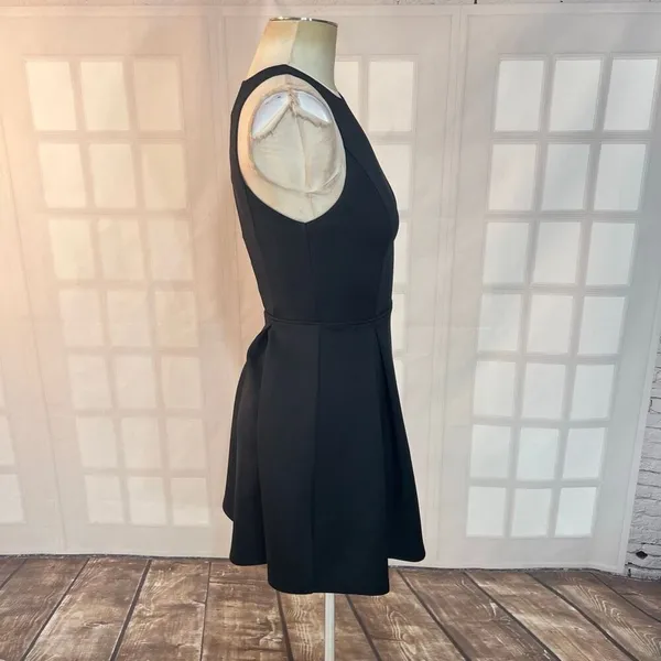 Abercrombie & Fitch Black Neoprene Cut Out Sleeveless Skater Mini Dress Size XS - Image 4