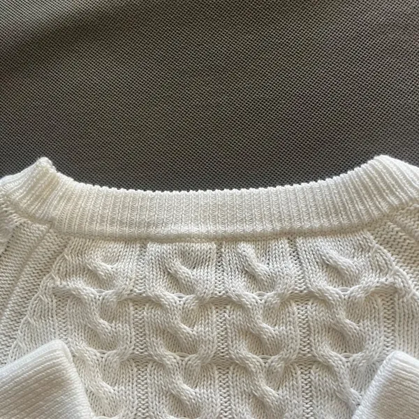 J.Crew White Relaxed-fit Cable-knit Crewneck Sweater Size Small - Image 5