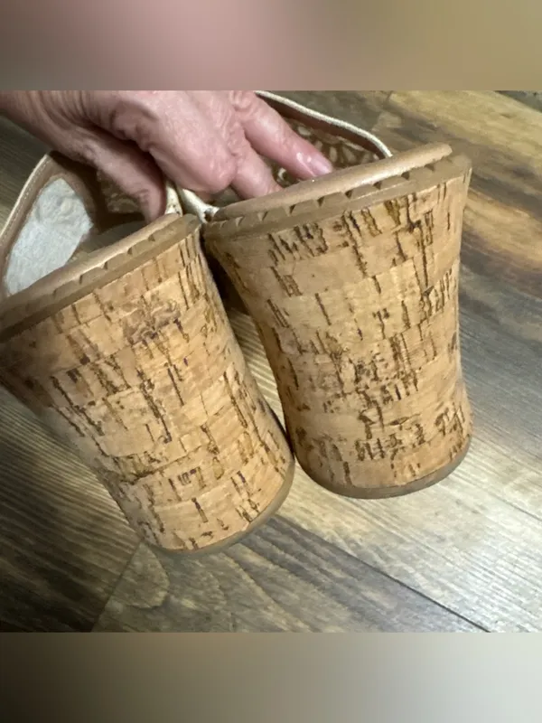 Esprit Pheby Crochet Platform Cork Heel Sandals Women’s Size 11M - Image 6