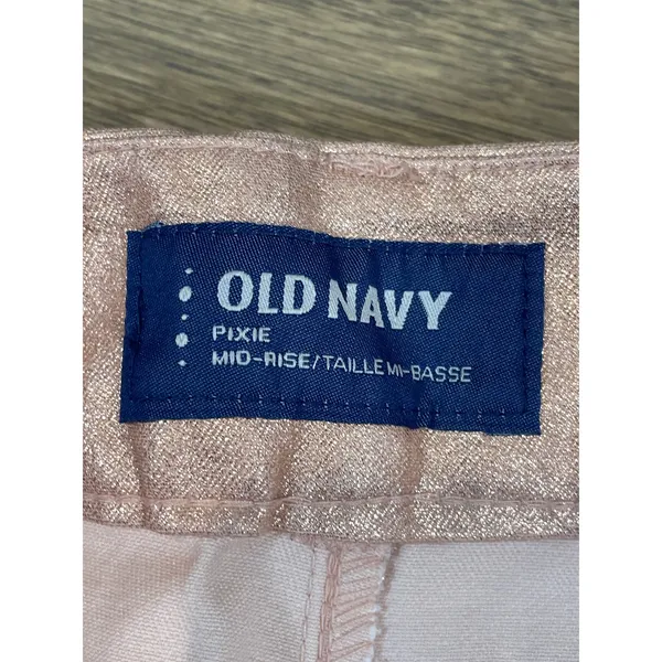Old Navy Pixie Mid Rise Shimmer Ankle Pants Pink Size 12 New With Tag - Image 8