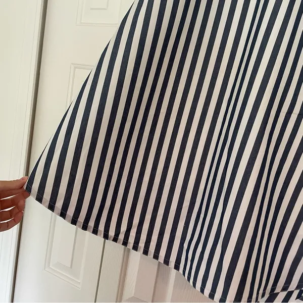 Maeve Anthropologie Pinstripe Midi Skirt Asymmetrical Belted Sz 4 - Image 11