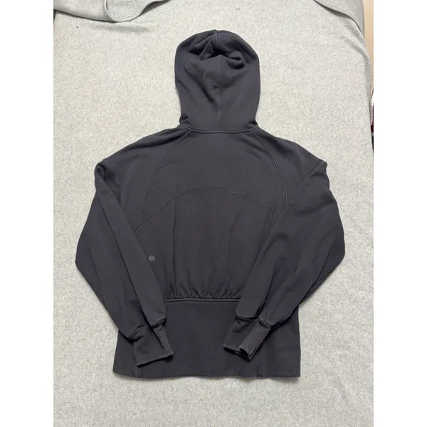 Lululemon Black Full Zip Balloon Sleeve Hooded Sweater Jacket 6 - Image 7