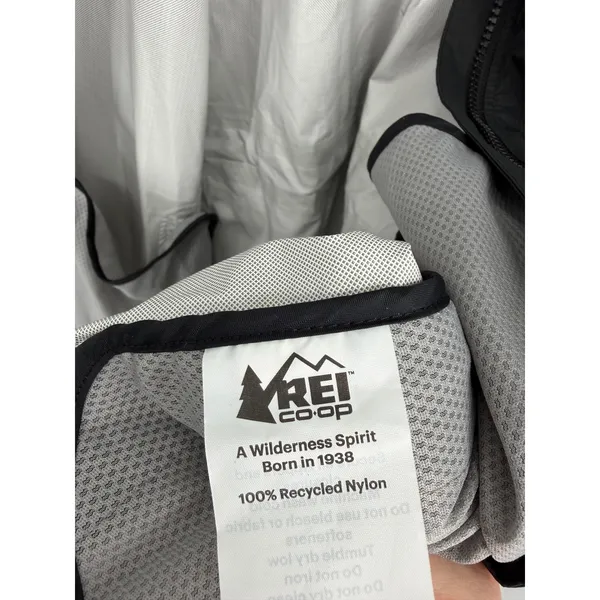 REI Co-op Women's Rain Jacket XL Black Hooded Waterproof Shell - Image 8
