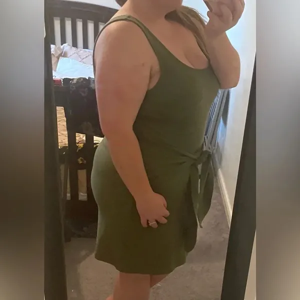 Aerie Green Knot Front Midi Dress Size XL​​ - Image 8
