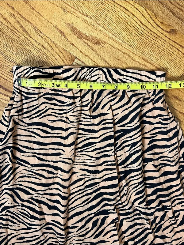 Tan and Black Zebra Print Midi Skirt - Image 6