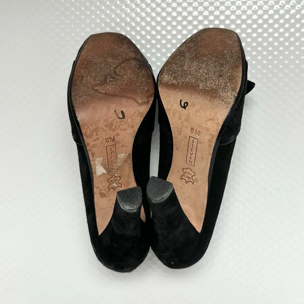 Steve Madden 4” Heel Women’s 8 Black Peep Toe Goth Vamp Dark Romantic Academia - Image 6