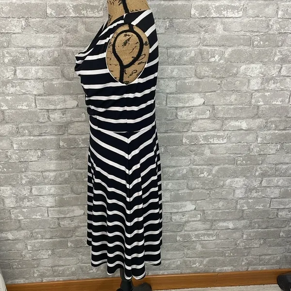 Dressbarn Striped Draped Dress - Image 2