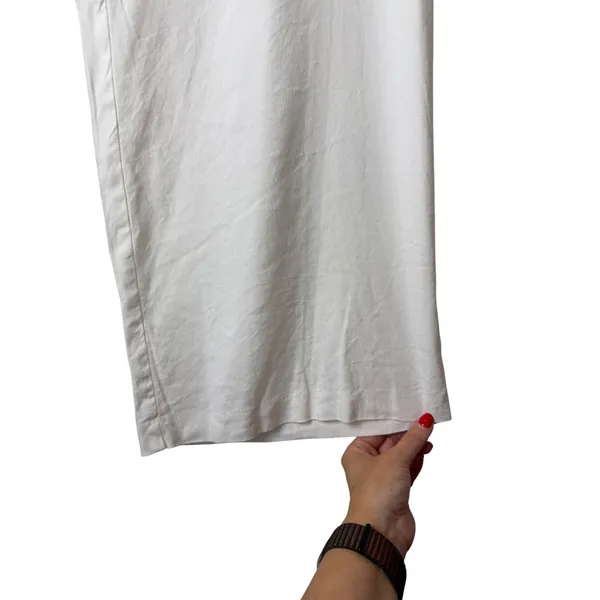 INC International Concepts Wide Leg Pants Women Medium White Linen Blend Preppy - Image 6