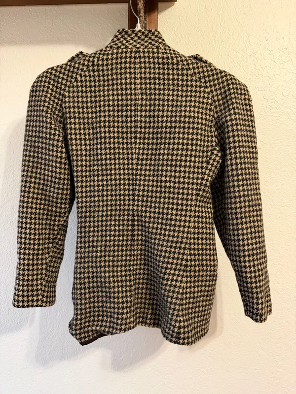 Vintage Herringbone Blazer Sports Suit Jacket unisex 80s 90s business office - Image 4