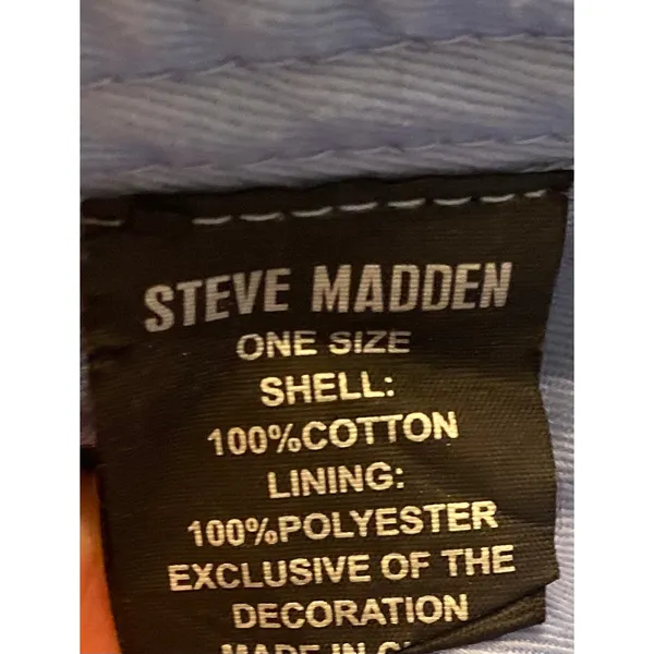 Steve Madden Blue White Tie Dye Cotton Bucket Hat One Size - Image 7