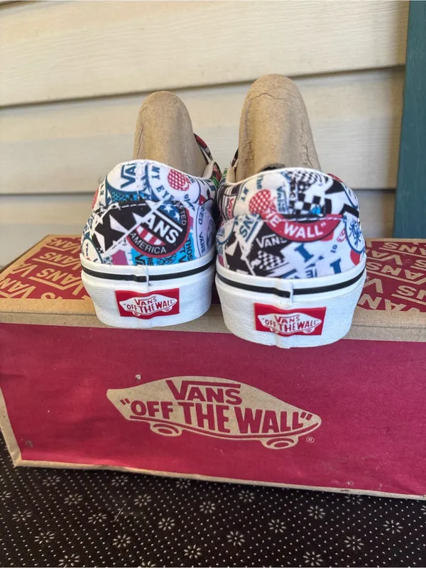 Vans Slip-On Sneakers in Multi-Color Sticker Print - Image 4