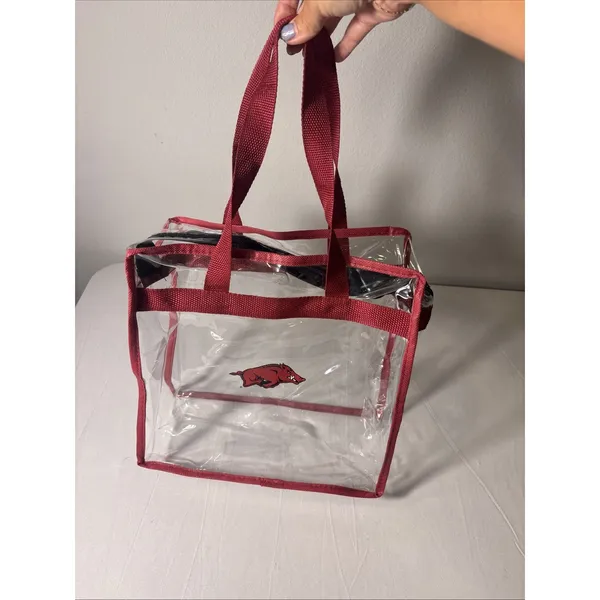 Clear Red Stadium Approved Shoulder Bag‎ Tote Arkansas Razorback Hogs Purse - Image 3