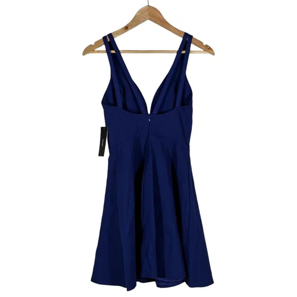NWT Lulus Skater Mini Dress Navy Blue Cocktail V-Neck Date Night Size S - Image 4