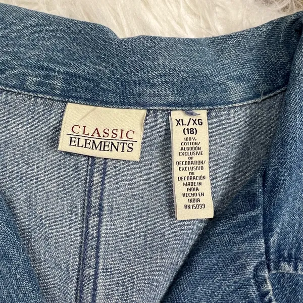 Vintage Classic Elements floral embroidered denim jacket - Image 6