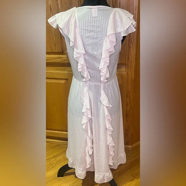 Victoria's Secret Dream Angels Sheer Satin Ruffle Kimono Robe Pink‎ & Rose Gold - Image 9