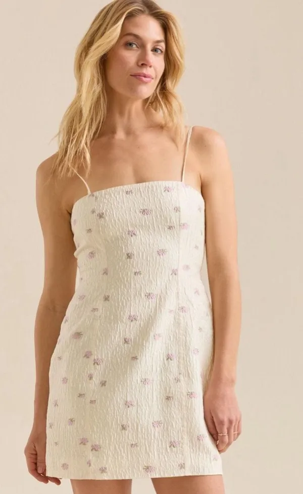 Altar’d State Ivory/Pink Lainey Floral Mini Dress Size Medium - Image 5