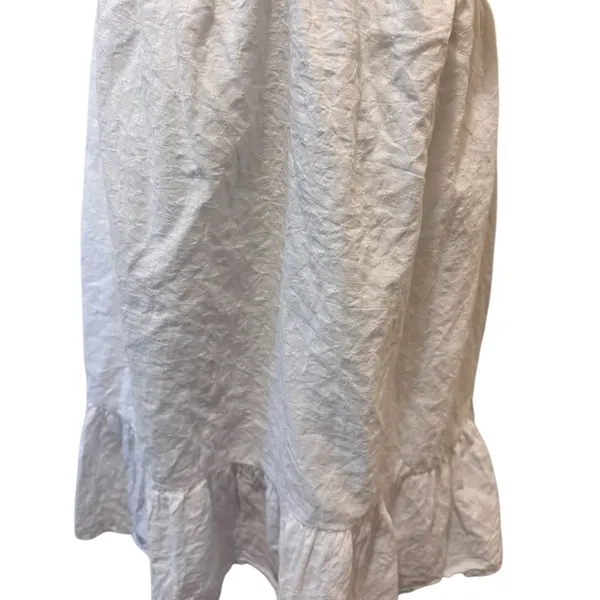 Abercrombie & Fitch White Babydoll Smocked Dress S Ruffle Hem Romantic Coquette - Image 5