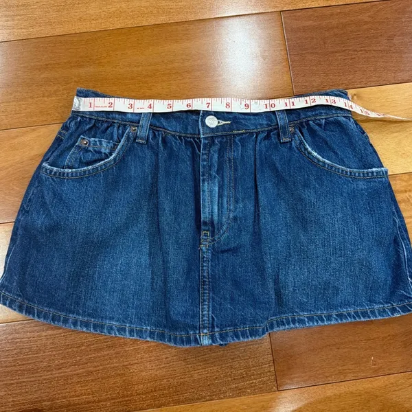 NWOT We The Free Denim Skort Womens‎ Blue Gathered Waist Mini 25 - Image 5