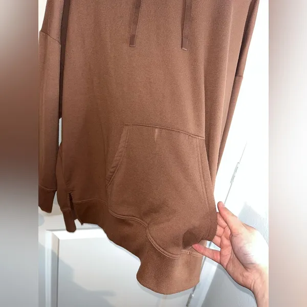 Athletic Works Lined Brown Hoodie Spandex Comfy Drawstring Pocket Unisex Sz XXXL - Image 10