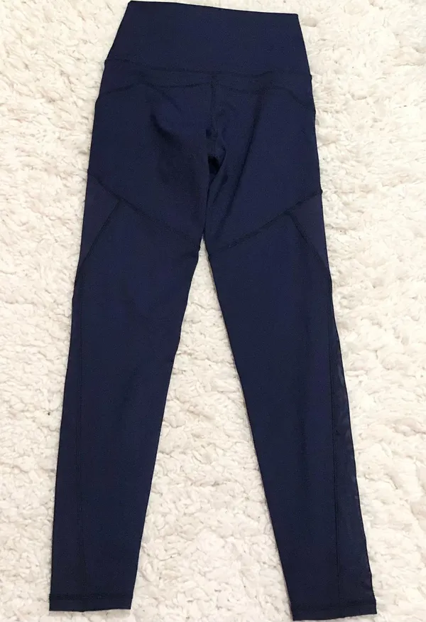 Aerie Offline Goals 7/8 High Rise Mesh Leggings Navy Blue Small - Image 3