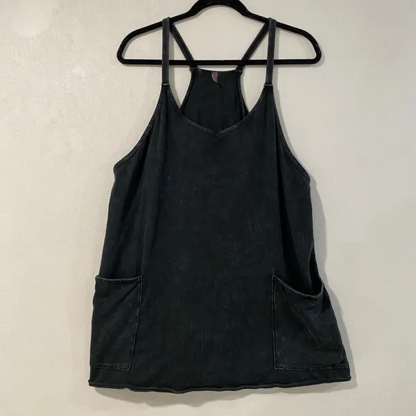 FP Movement Hot Shot Mini Dress Romper M Black Racerback Athleisure - Image 3