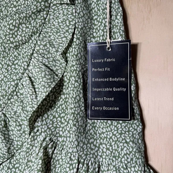 HAVE Women’s Skort Large Green Ruffle Wrap‎ Look Elastic Waist NWT - Image 2