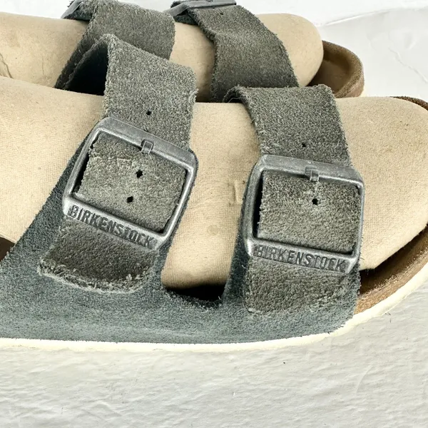 Birkenstock Women's Arizona Suede Leather Sandals Size 7 Grey - Image 7