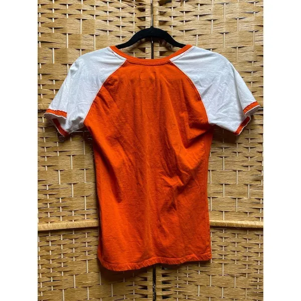 Women's NFL Denver Broncos V-Neck T-Shirt Orange Size M Casual Wear - Image 2
