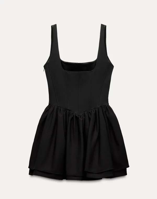 Zara dress mini corset inspired ruffled balloon bodycon summer cocktail wedding - Image 10