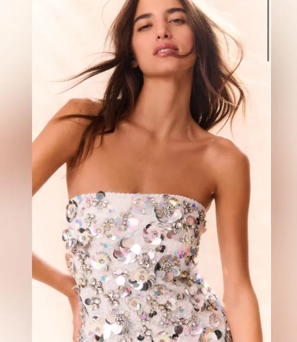 LoveShackFancy Deja Embellished Mini Dress - Image 2