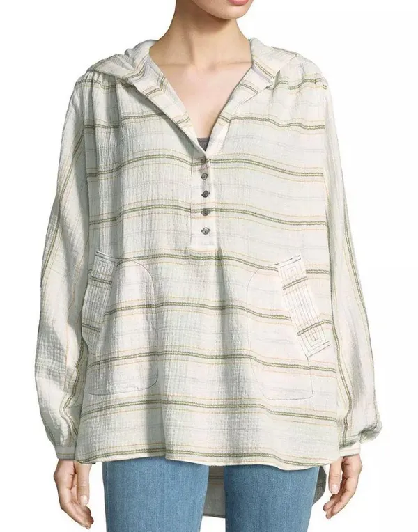 Free People Rolling Clouds Hooded Blouse - Image 2