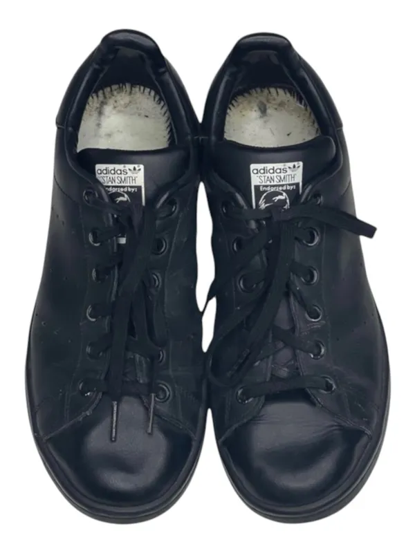 adidas ★ Stan Smith Low Profile Sneaker Tennis Shoes ★ Black Vegan Leather ★ 7M - Image 9