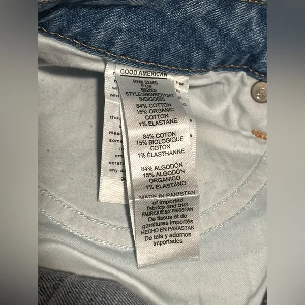 Good American Good Boy Jeans Distressed Wide Release Hem 10/30 - Image 5