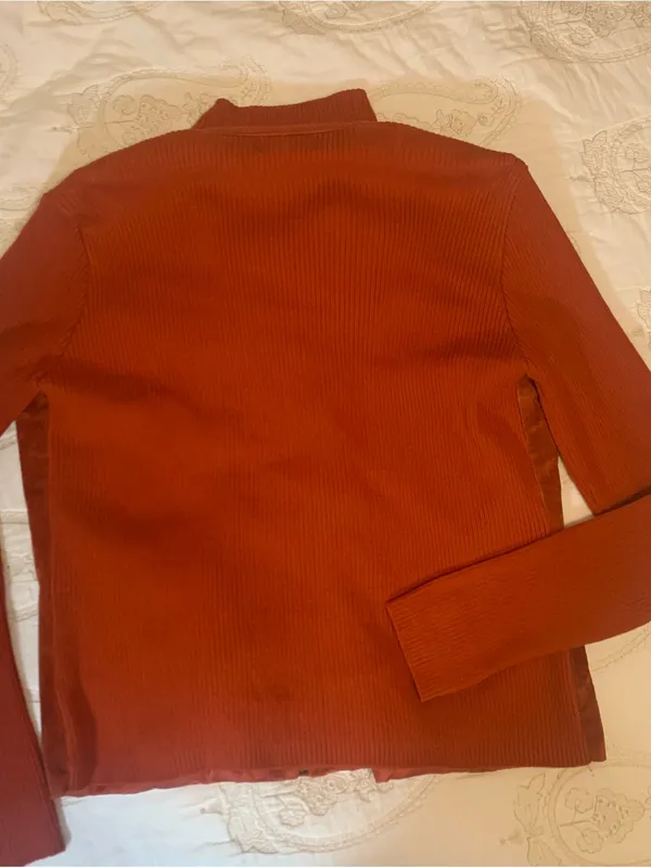 TEHAMA Women's Suede Button Jacket in Burnt Orange Size XL - Image 2