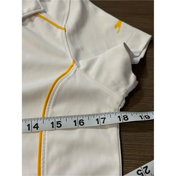 Slazenger White Short-Sleeve Polo with Yellow Piping - Image 7