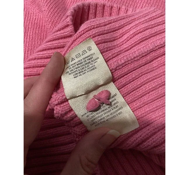 Knitted & Knotted Light Pink Knit Half Sleeve Blouse XS - Image 8