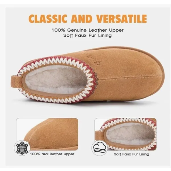 Fitory Women's Suede Leather Flat Short Casual Mini Slipper Boot, Sz 10 - Image 11