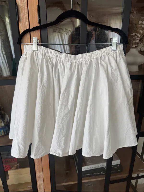 Free People Gaia Skirt mini high rise bubble poplin cotton swingy flowy - Image 7