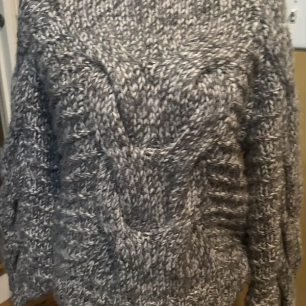 Gap Womens Chunk Knit Sweater Size S Gray Pullover Long Sleeve Angora‎ Fisherman - Image 4