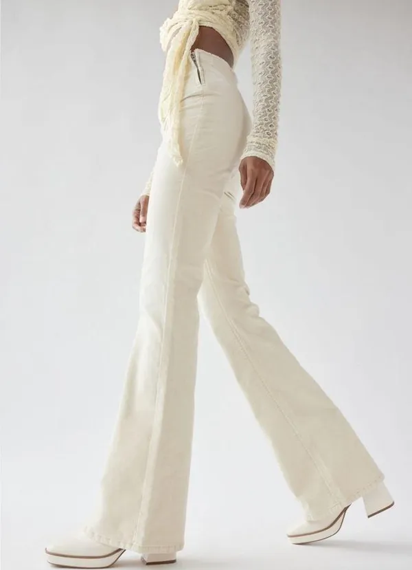Urban outfitters Velvet Ruched V-Front Flare Pant NWT - Image 2