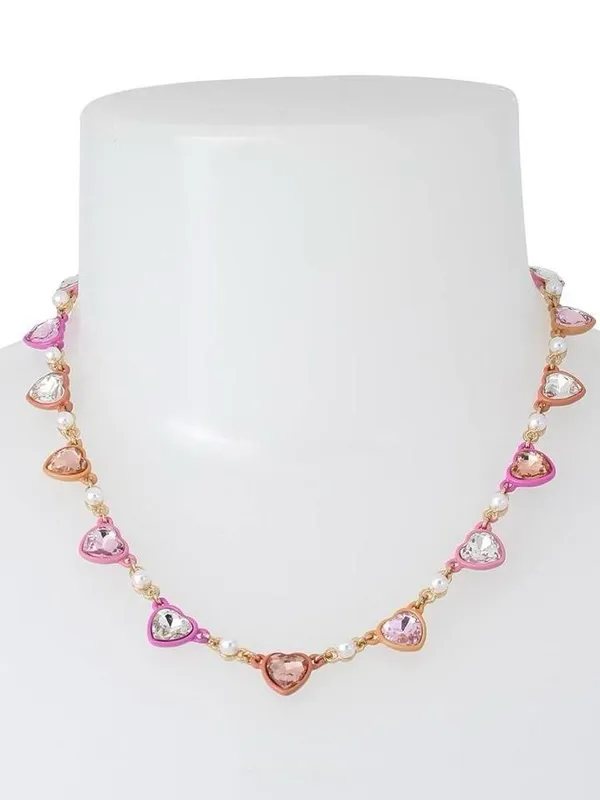 NWT Betsey Johnson Pink Heart Crystal Necklace - Image 3