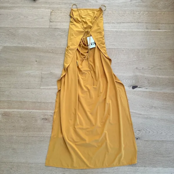 Zara - Sleeveless Layered Maxi Dress in Yellow - Image 5