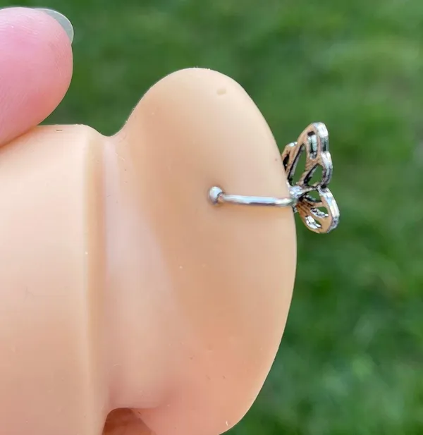 Silver Tone Butterfly Ear Cuff - Image 2