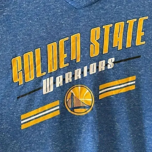 NBA Golden State Warriors Logo V Neck Adidas Women's Royal Long Sleeve Shirt SZ - Image 8