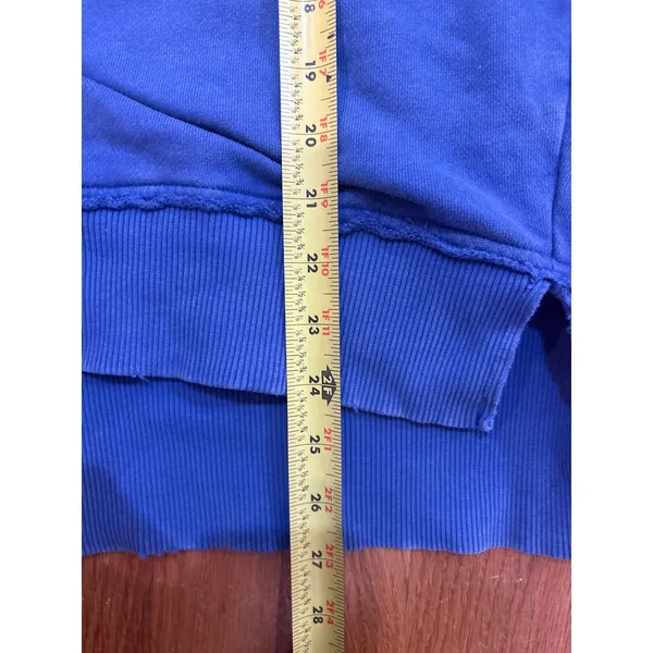 Aerie Blue Self Care Club‎ Crewneck Sweatshirt Distressed Oversized XS - Image 7