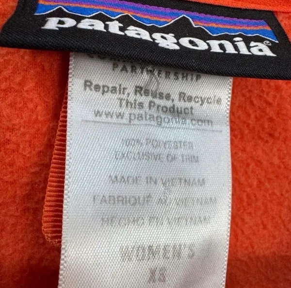 SALE! Women’s Orange Patagonia Full Zip Fleece Size XS VGUC - Image 6
