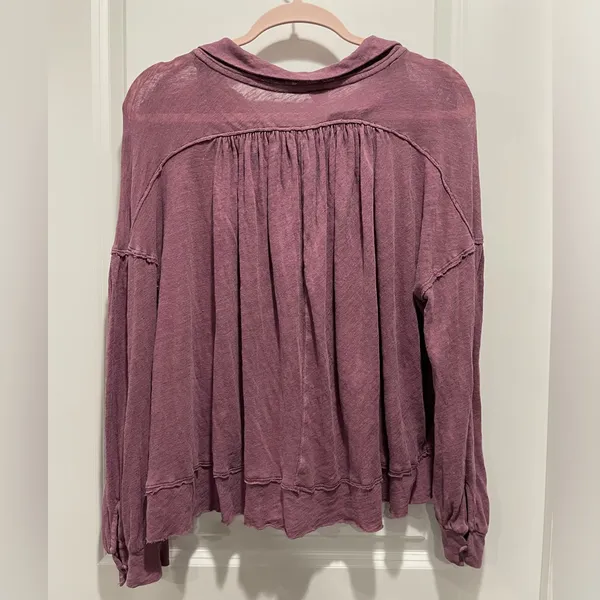 We The Free Free People Mulberry Linen Long Sleeve Size M - Image 5