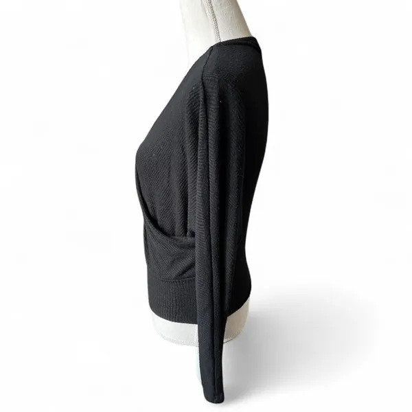 Lulus black crossover Sweater fitted minimalist neutral workwear size XS - Image 3