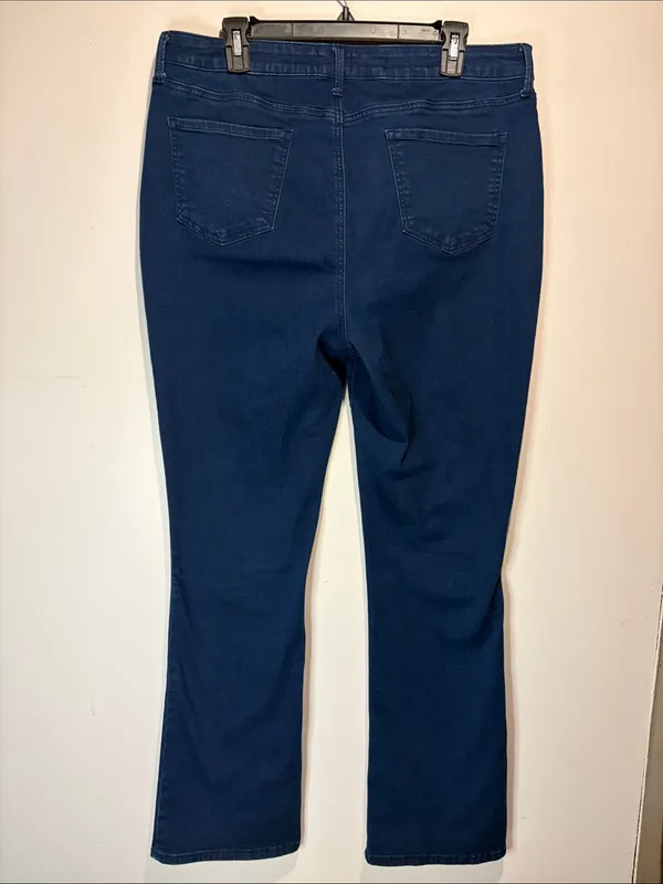NYDJ Slim Bootcut Lift Tuck Technology Denim Dark Blue Jeans SZ 16 - Image 2