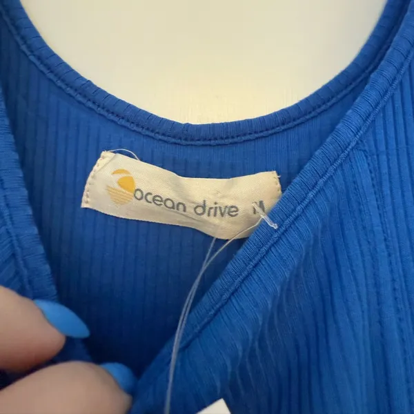 NWT Medium Ocean Drive Blue Ribbed Tank Dress - Image 3
